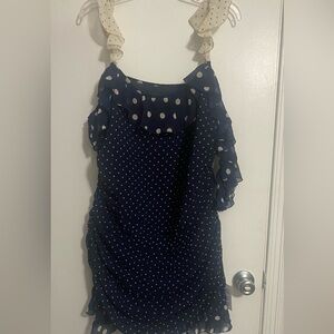 ASOS Navy Polka Dot Mini Dress